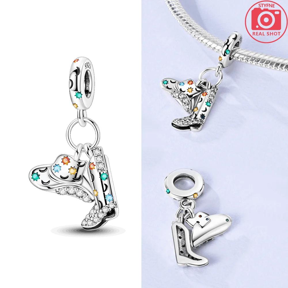 

Charm Bead Components Plata Western Cowboy Boots And Hat Bead Components Compatible With Authentic Original Bracelets Charm Bead Components Designed