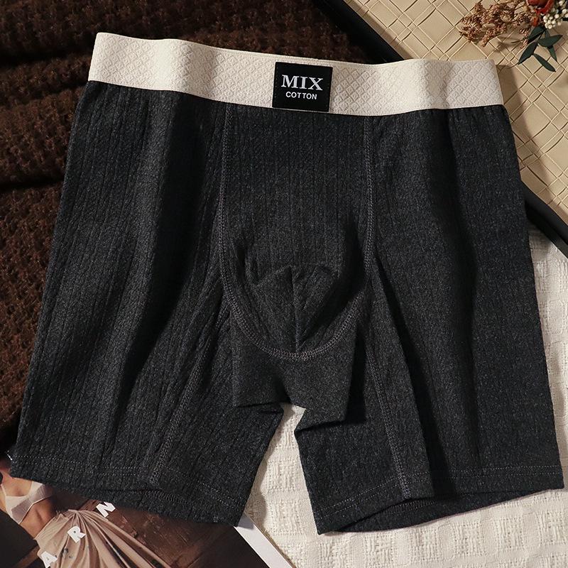 Men s Anti-Chafe High Elasticity Cotton Boxer Briefs - Dark Jacquard Pattern 6XL