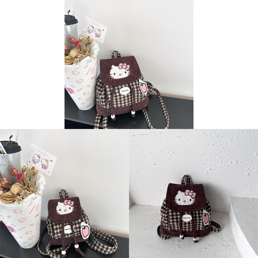 Hello Kitty Kids Backpack For Girls With Embroidered Geometry And Padded Straps