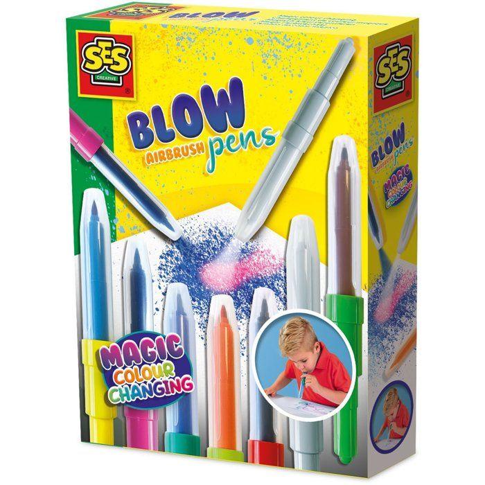 Blow airbrush pens - SES CREATIVE - Colouring and painting - Changement de couleur - Activité manuelle éducative - Age : 5+
