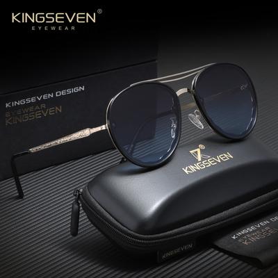 KINGSEVEN Occhiali da Sole alla Moda di Lusso Stile Aviatore Protezione UV400 per Vacanze, Esterno e Guida