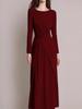 Elegant French Women's Long-Sleeve Dress: Fashionable High-End Spring/Autumn Skirt for Weddings