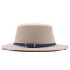 British Hat Retro Woolen Hat Wide Brim Flat Top Top Top Hat Simple Autumn and Winter Hat Trendy Sun Hat Felt Hat