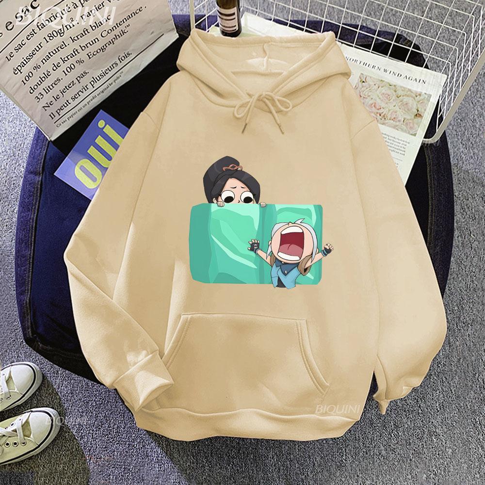 Jett Grafik-Hoodies für Teenager-Mädchen VALORANT Sweatshirt Winter Warm Damen Mann Unisex Lässige Übergroße Sweatshirts Pullover