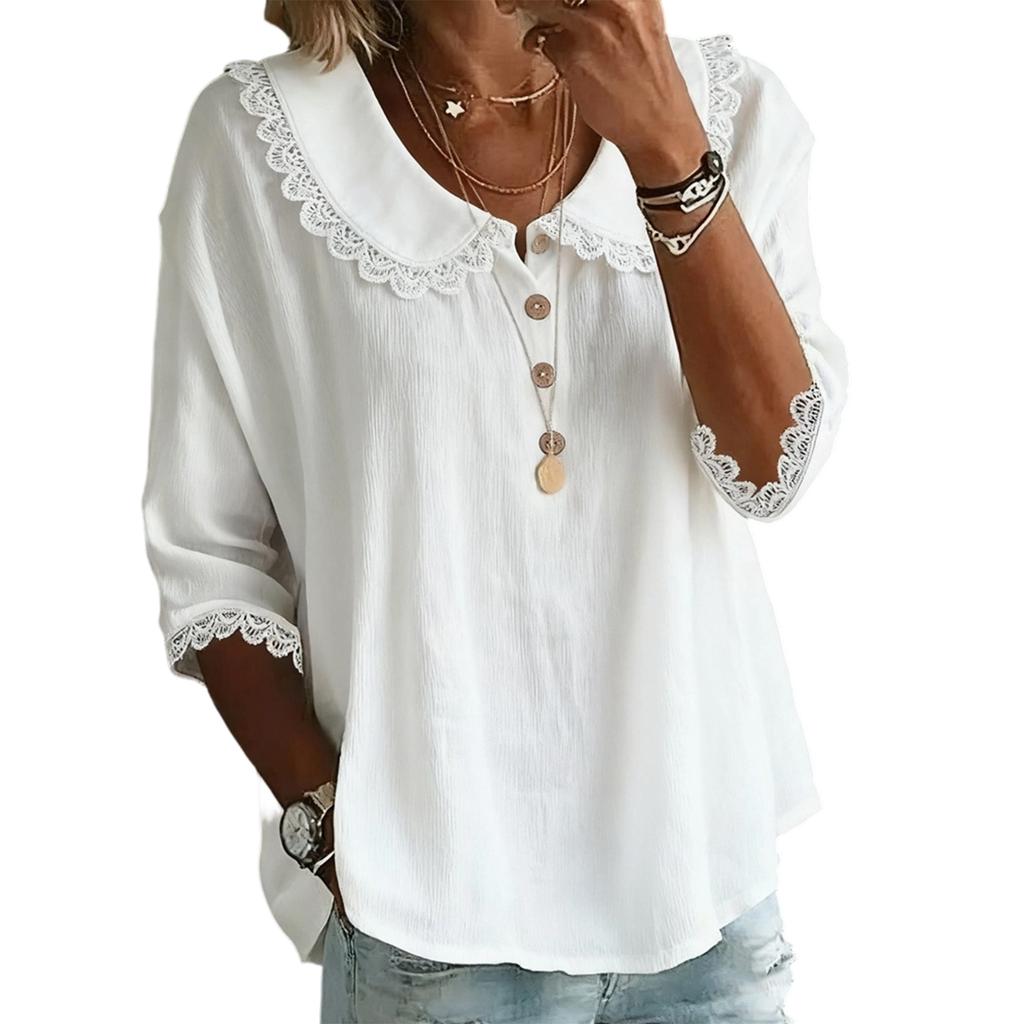 Women's Fashionable Three Quarter Sleeve Elegant Casual Top