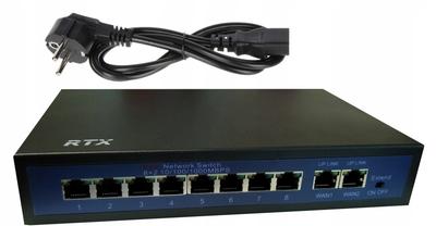 RTX Switch 8 PoE Ports Up To 250m + 2 Uplink Ports