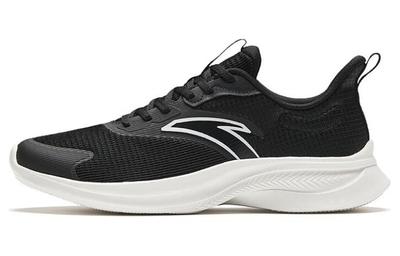 Men's Sneakers Anta Slip Resistant Abrasion Resistant Low Top Long Distance Running Shoes Men's Black White