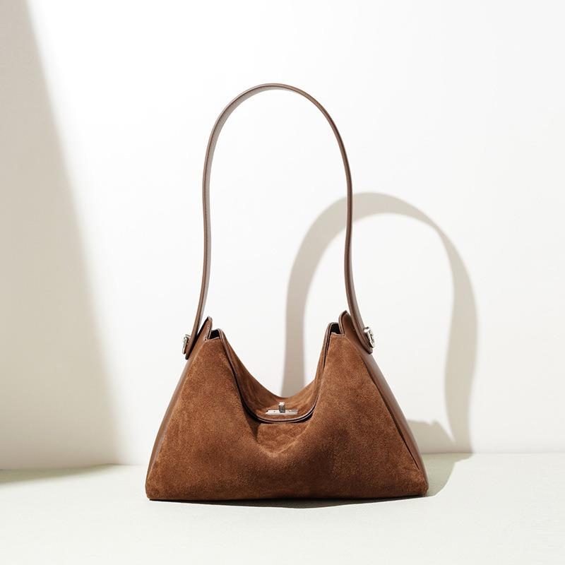 Premium Niche Bag Women's Autumn and Winter Suede Versatile Messenger Bag Simple Retro Casual Leather Portable Shoulder Bag