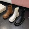 Socks boots women's autumn and winter new muffin thick-soled knitted splicing large size thin boots fashion boots women
