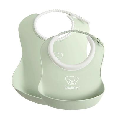 BabyBjorn Baby Bib Bib Starting Set of 2, Powder Green, 2 Pieces