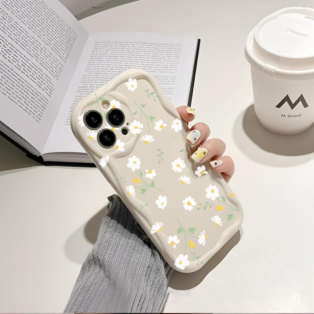 North American Station Ins Wind Fresh Little White Flower Mobile Phone Case iPhone12pm Simple Women's Soft Silicone Apple 16pro