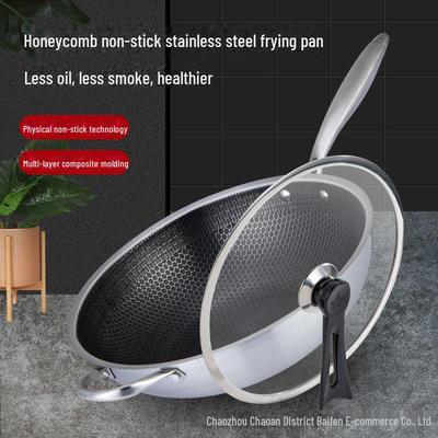 Antihaft-Bratpfanne aus 410er Edelstahl mit Wabenstruktur