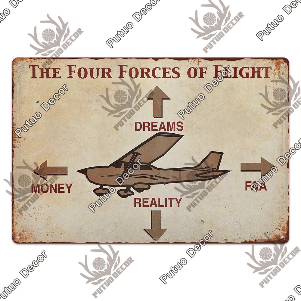 Dekor Das Flugzeug Vintage Blechschild Metallschild Dekorative Plakette Wanddeko Man Cave Raum Zuhause Club Schild