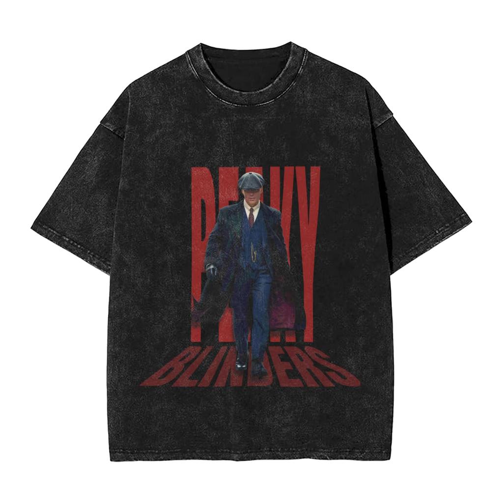 Peaky Blinders GARRISON TAVERN Acid Wash T-shirts Men Women Summer Cotton Clothing Round Neck Short Sleeved Tee
