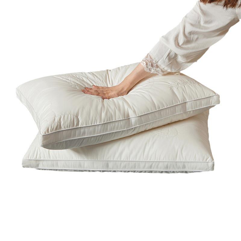 Luxury Silk & Cotton Neck Support Pillow Pair for Home Use