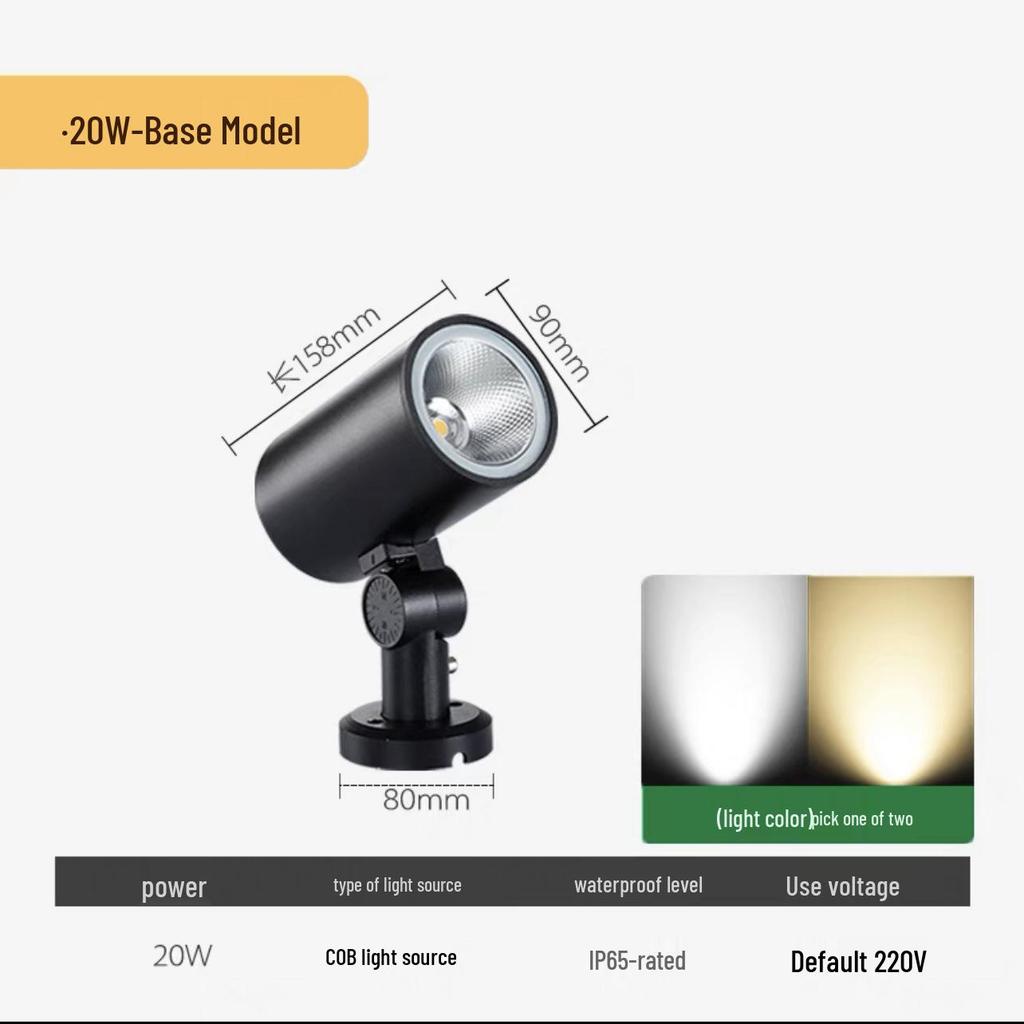 Outdoor LED Garden Spotlight Waterproof for Landscaping, Trees, and Lawns