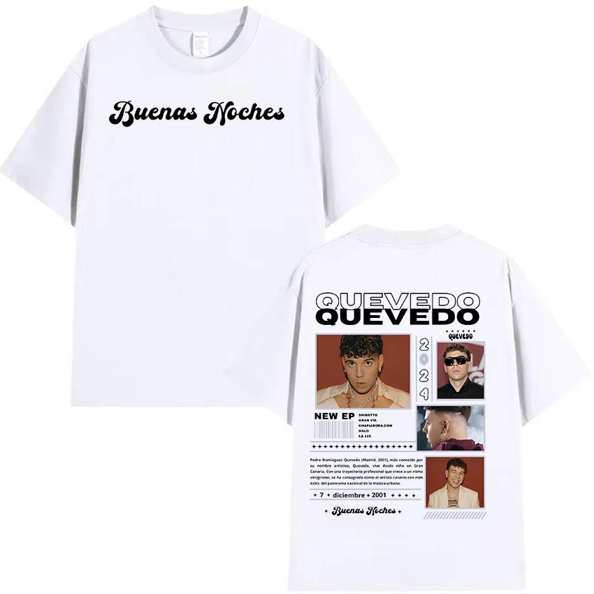 Rapper QUEVEDO Tour 2024 Graphic T Shirt Retro High Quality Fashion T-shirts Man Retro Oversized Cotton T-shirt Streetwear Unisex