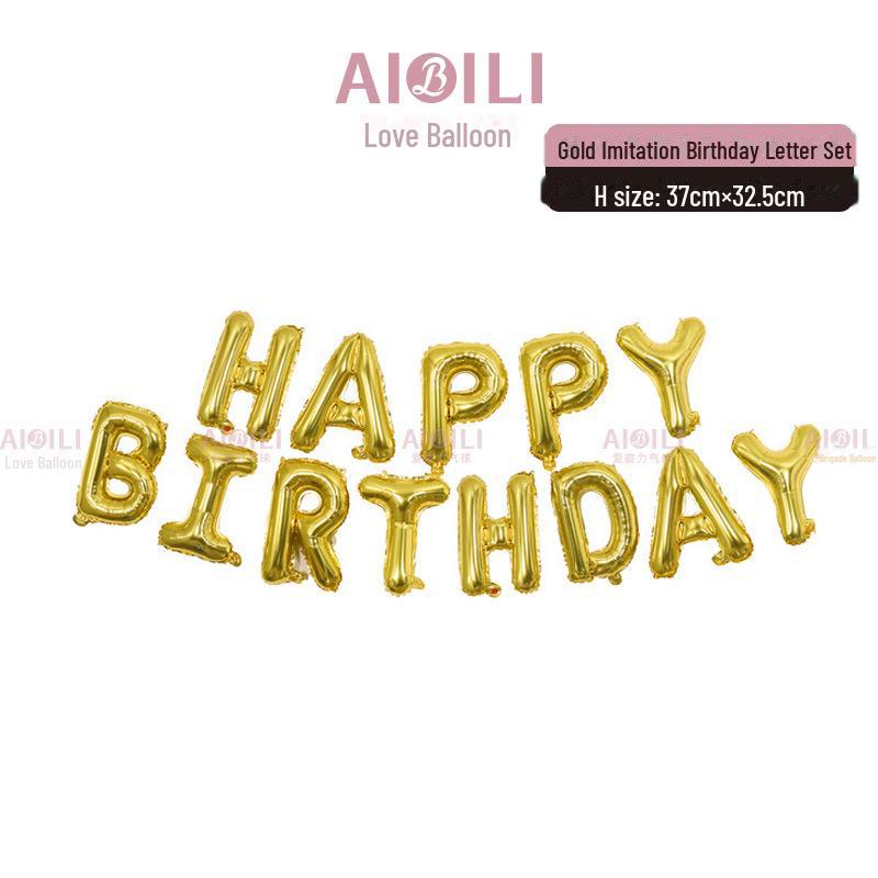 Beautiful Birthday Balloon Set: Happy Birthday Letter Aluminum Foil Decorations