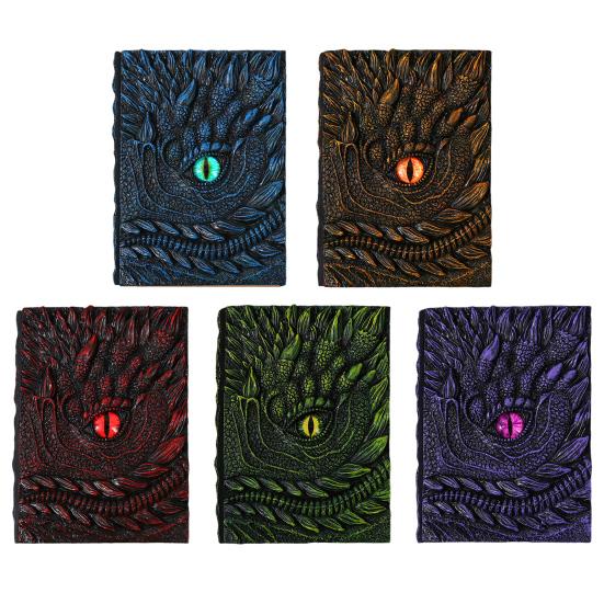 Dragon Eye 3D Embossed Journal Refillable Travel Notepad Vintage Blank Pages Notebook for Sketching Calligraphy