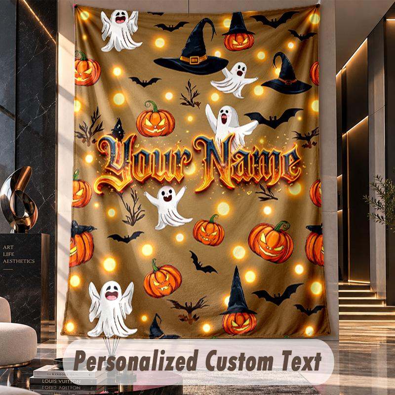 Halloween (1) Theme Custom Tapestry Personalized Custom Name Text Wall Hanging Tapestry Home Decor Background Cloth
