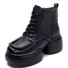 Fashion GKTINOO Women Motorcycle Boots Genuine Leather 2025 New Zip Thick Soled Women Shoes Sewing Handmade Retro Short Platform Boots