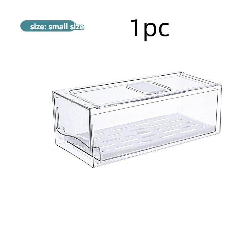 1Pc/Transparent Drawer-Type Storage Box with Lid, Sealed Storage Box, Kitchen Organizer Box, Large Capacity