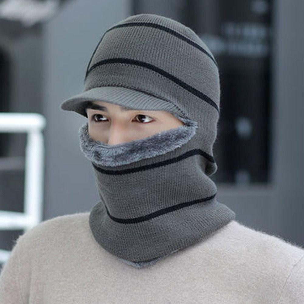 Fleece Beanie Hat Scarf Soft Balaclava Winter Neck Scarf Cap  Outdoor