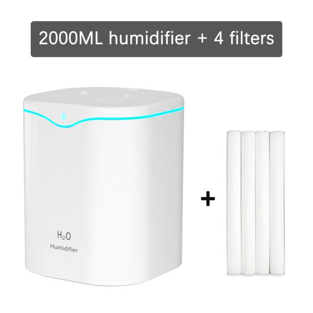 Air Humidifier Double Nozzle 2l Essential Oil Aroma Diffuser With Coloful Led Light Ultrasonic Humidifiers Aromatherapy Diffuser