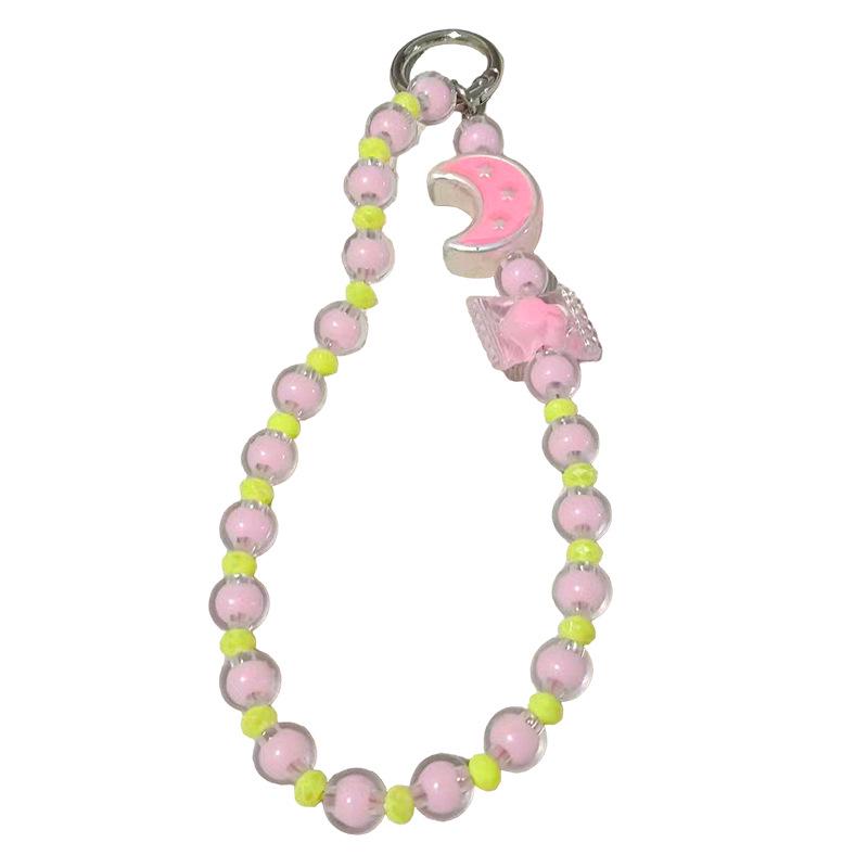 

Trendy Moon & Bear Beaded Phone Chain Lanyard - Cute, Girly Anti-Lost Accessory