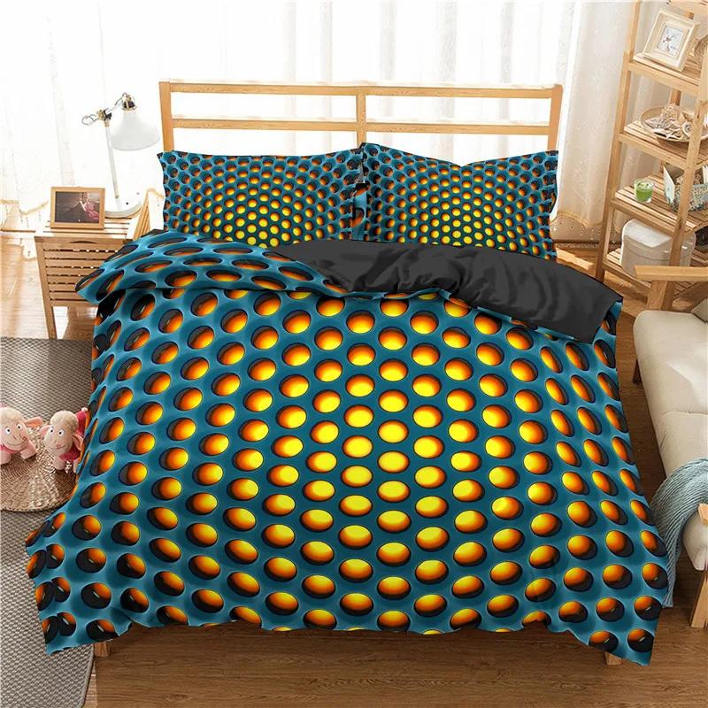 Geometric Duvet Cover Abstract Stereoscopic Dense Hole Pattern Comforter Cover Modern Geometry Twin Full Queen King Bedding Set