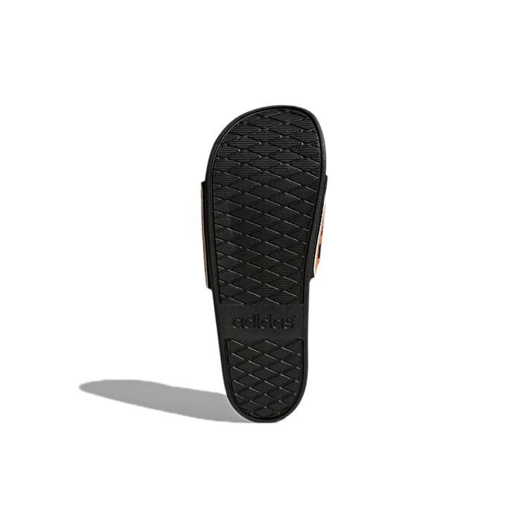 New Adidas Adilette Cloudfoam Plus Cork Slippers 'Black Orange' CG3413