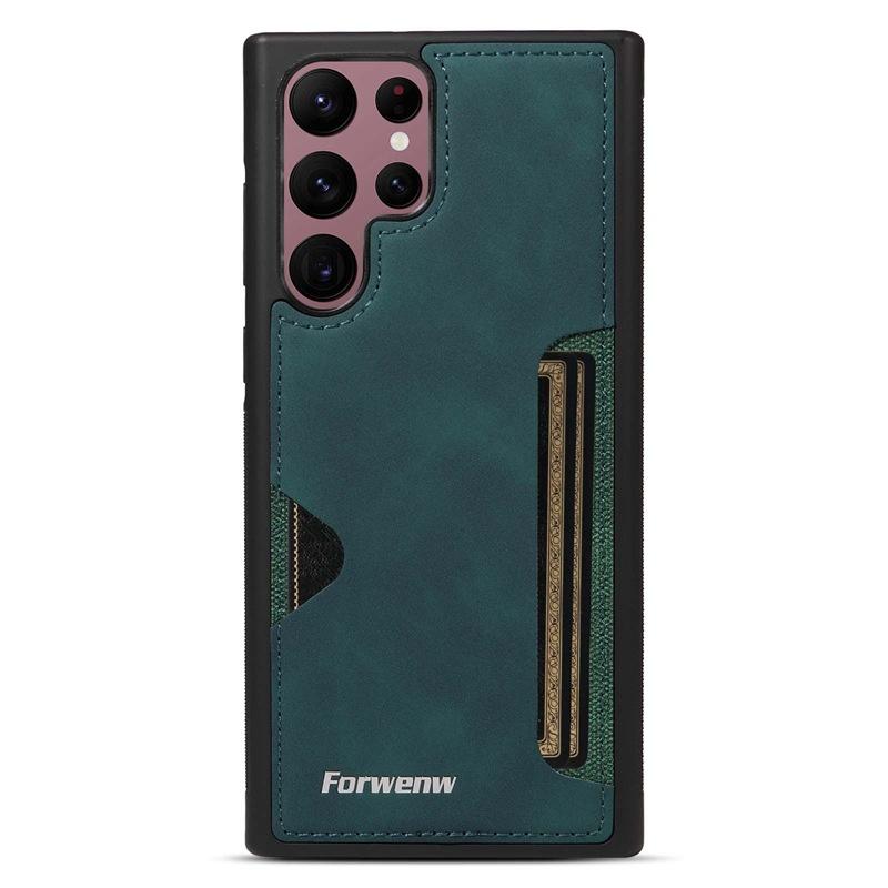 Retro Card Solt Case for Samsung Galaxy S24 S25 Ultra S23 FE S22 Plus A15 A25 A35 A14 A24 A34 A54 A13 A23 A33 A53 Leather Cover