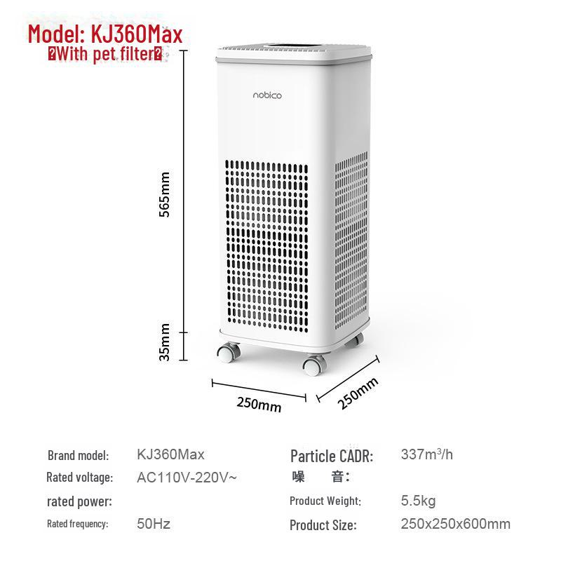 Nobick Vertical Smart Pet Air Purifier: Hair and Odor Removal, Sterilization, and Disinfection for Cats and Dogs