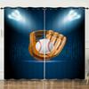 Curtains Sports Football Baseball Dark Wind Curtains Bedroom Non-Perforated Blackout Curtains