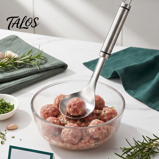 Kitchen Supplies 2Pcs 304 Stainless Steel Meatball Maker, Non-Stick Scoop for Professional Homemade Meatballs, Versatile Tool Fruit Melon Balls Baller