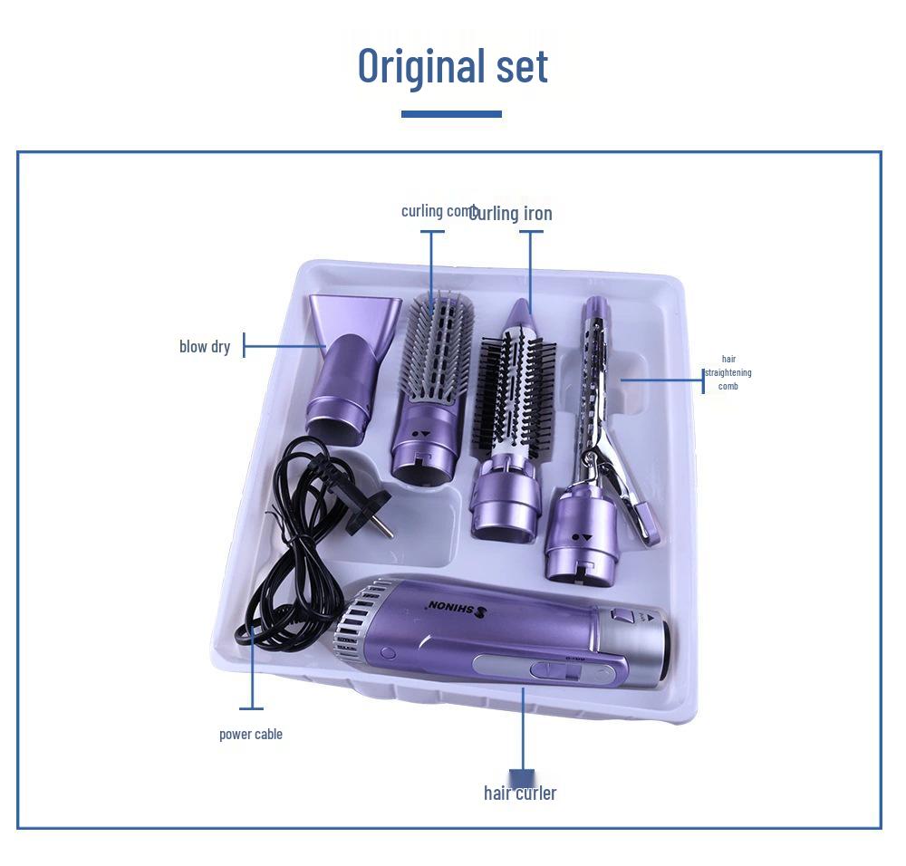 4-in-1 Multifunction Hot Air Brush: Curling Iron, Hair Dryer, Ceramic Straightener (Model 9822-6)