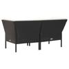 6 Piece Garden Lounge Set with Cushions Poly Rattan Black