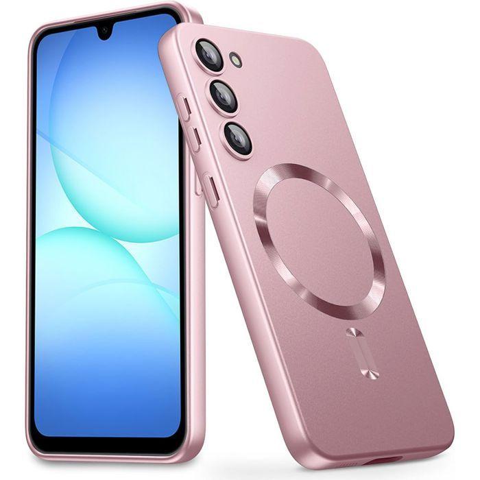 Coque de Protection - BOOLING - Samsung Galaxy A17 4G/5G - Silicone avec Anneau Magnétique Intégré - Rose