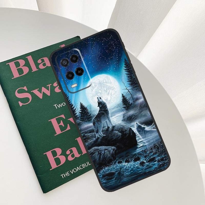 Wolf Art Case For Oppo A52 A72 A76 A96 A54 A74 A94 A54S A57S A58 A78 A98 A57 A77 A15 A16 A17 Cover OPPO A72