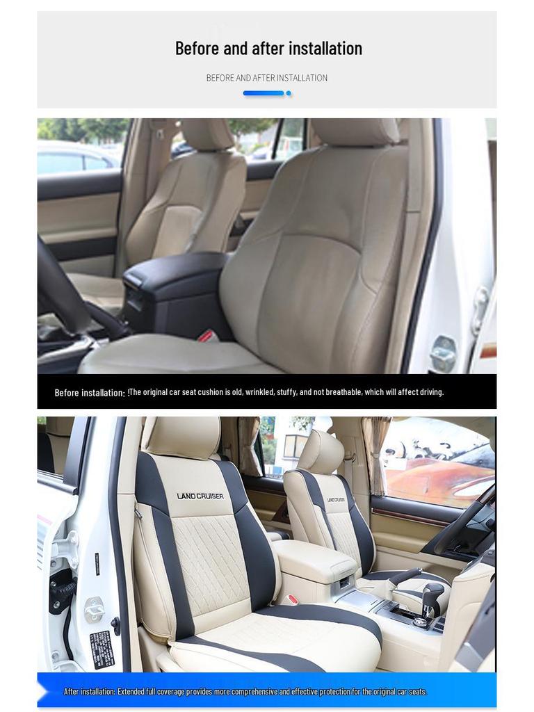 08-20 Land Cruiser Seat Covers: All-Season Full Coverage Interior Upgrade