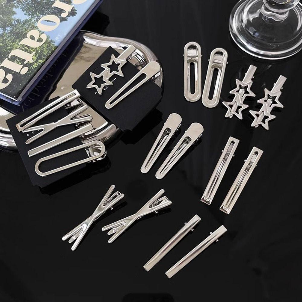 3pcs/set Hollow Hairpin Silver Duckbill Clip Fashion Hair Clips  Hair Accessoires