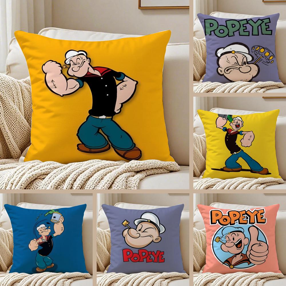 Fashion Vintage Strong Cartoon P-Popeye The Sailors Cushion Cover Pillowcase Anti-Dustmite Living Room Sofa Decor Cushion Room