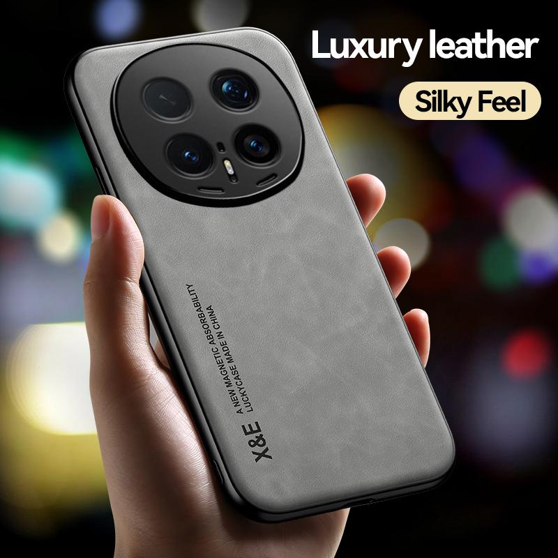 EUCAGR PU Leather Magnetic Shockproof Back Case For Honor Magic 8 With Metal Plate Phone Shell For Honor Magic 8 Pro Magic8Pro
