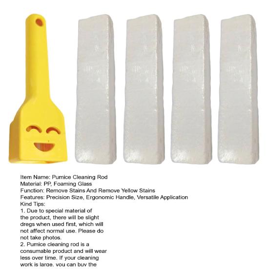 Pumice Stone Toilet Bowl Cleaner with Handle Efficiently Removes Hard Water Rings Calcium Buildup Pumice Stone Scrubber