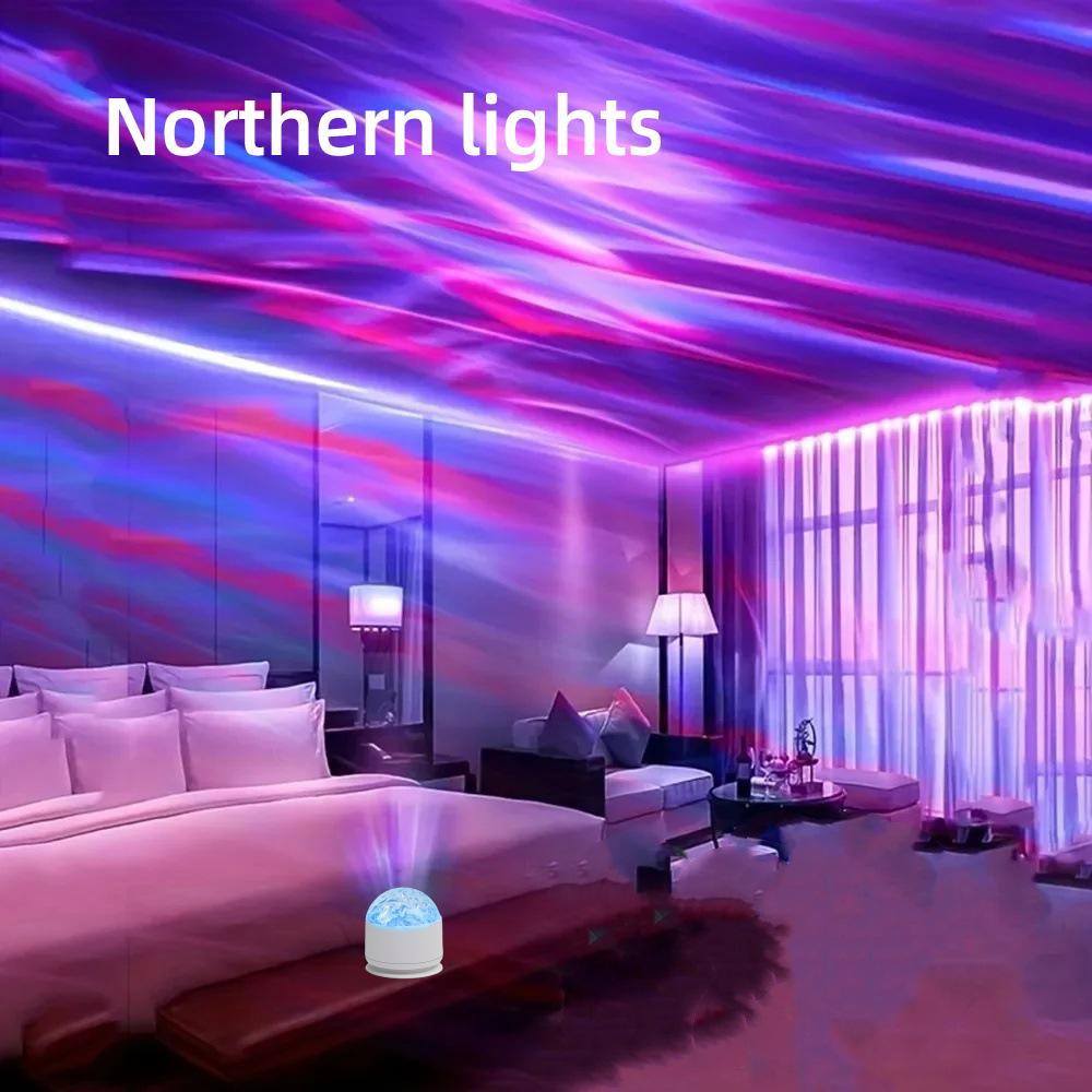 

Вращающийся светильник с атмосферой северного сияния, светодиодный ночник с водной рябью, USB, романтический динамический прикроватный светильник для подарка на праздник USB Plug-in model
