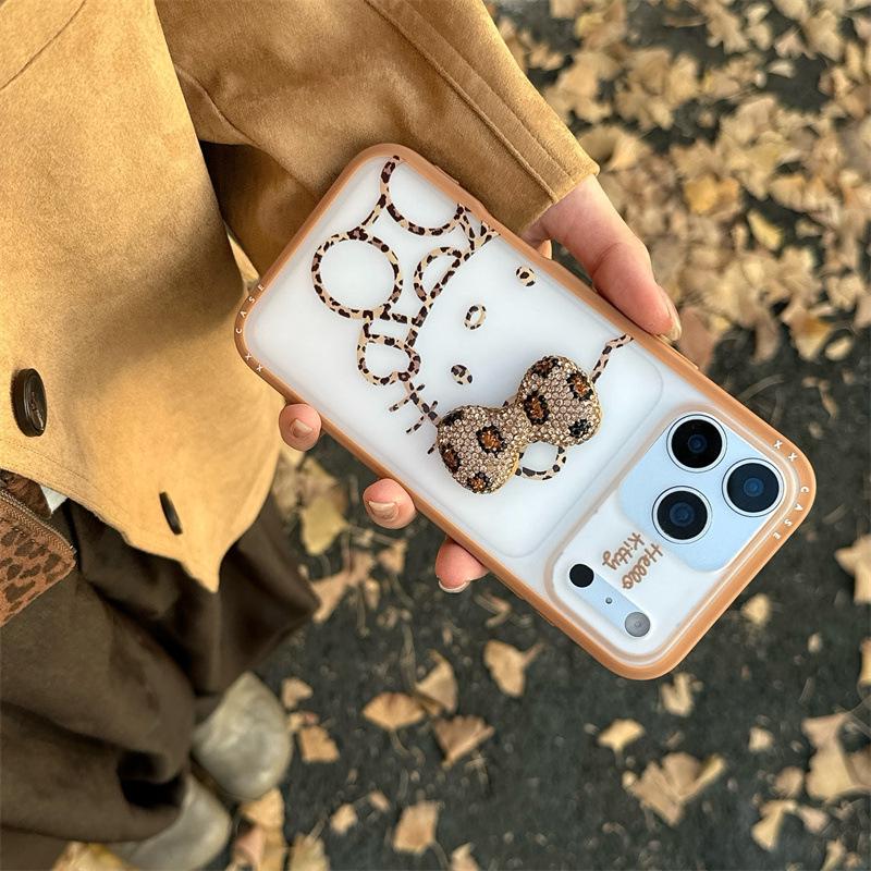 Πικάντικη Γάτα Λεοπάρ Θήκη Κινητού Hello Kitty για iPhone 17/16 Pro Max/15/14