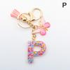 A-Z 26 Letter Pendant Keychain Tassel Butterfly Charms Keyrings Women Bag Ornaments Car Keychain Pendant