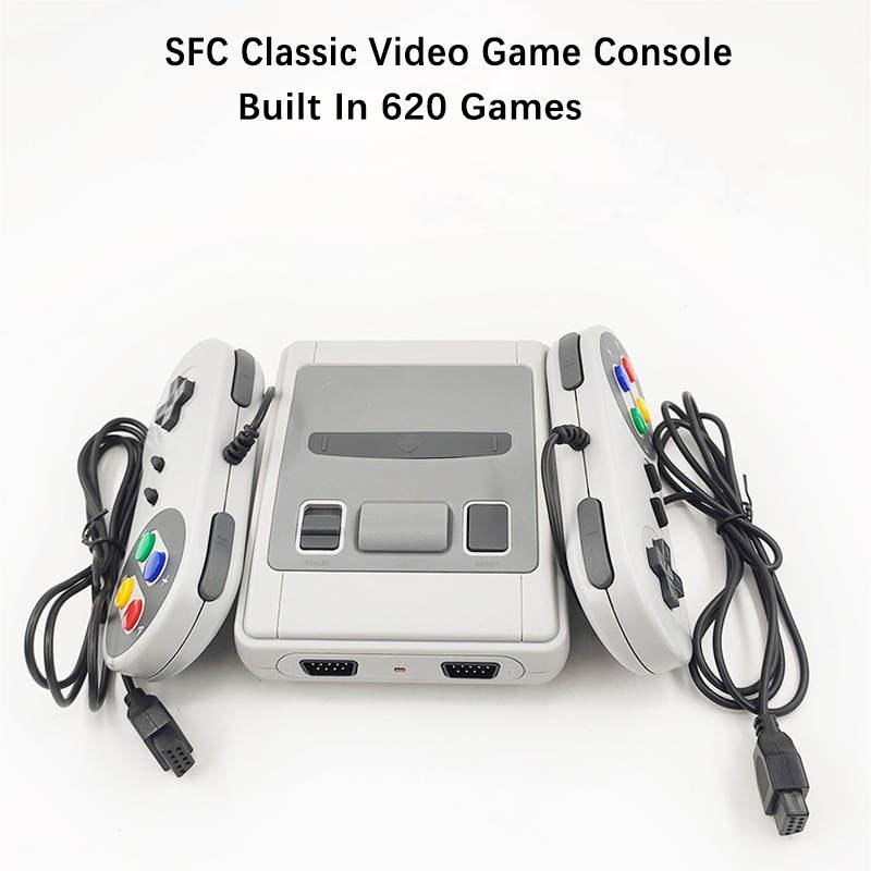 Mini Portable Retro Video Game Console for SNES Home Game Player AV Output Built In SFC620 Game with Wired Gamepad GameAccessory