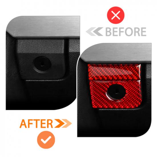 Carbon Fiber Co-Pilot Storage Box Switch Cover Trim For Ford Mustang 2015-