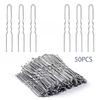 50PCS U-Shaped Hair Pins Thickened 5cm Hair Clips for Hair Styling Bridal Hair Accessories Salon Hairpins for Bun and Updo Hairstyles